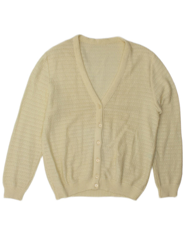 Vintage Womens Cardigan Sweater UK 16 Large Yellow