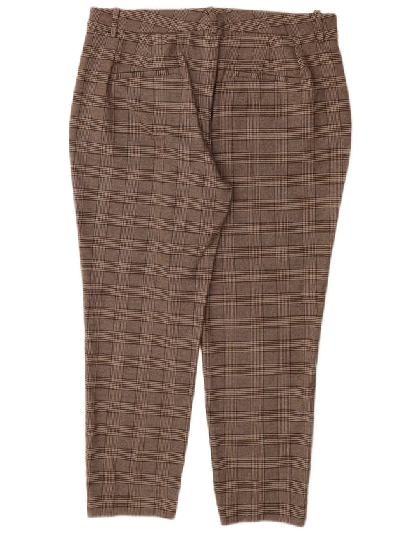 Zwężane spodnie chino damskie Zara EU 46 2XL W36 L28 Brązowa kratka Poliester