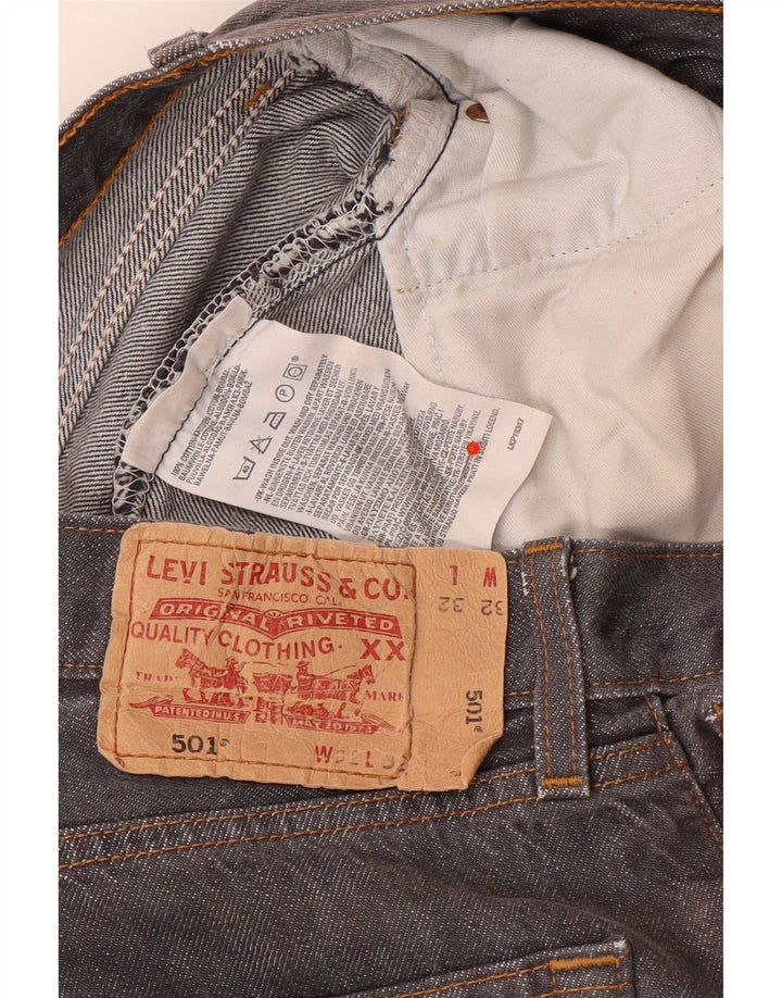 Męskie dżinsy Levi's 501 Straight W32 L32 Szara bawełna