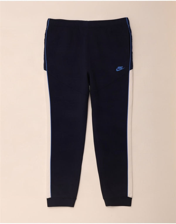 Męskie spodnie dresowe Nike Joggers XL Granatowe, bawełniane z blokami kolorów