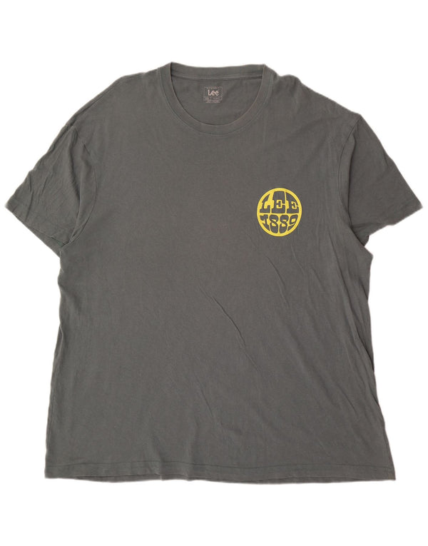 Męski T-shirt Lee o swobodnym kroju z grafiką, 2XL, zielona bawełna