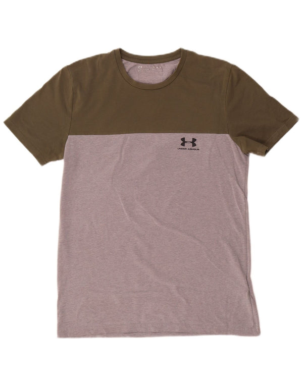 Męska koszulka z krótkim rękawem Under Armour z grafiką i średnim kolorem khaki