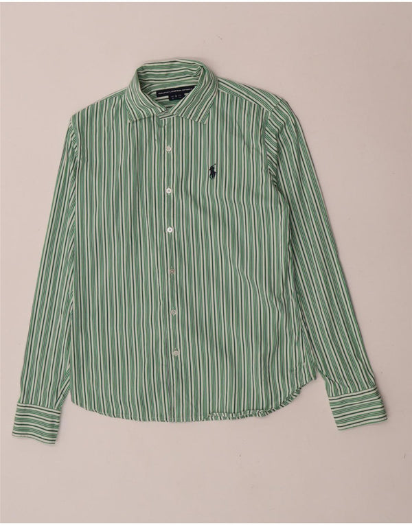 Ralph Lauren Womens Shirt US 8 Medium Green Striped Cotton