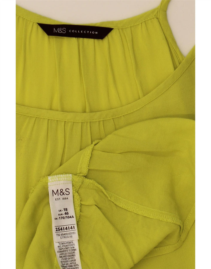 MARKS & SPENCER Damska sukienka oversize namiotowa UK 16, duża, żółta wiskoza