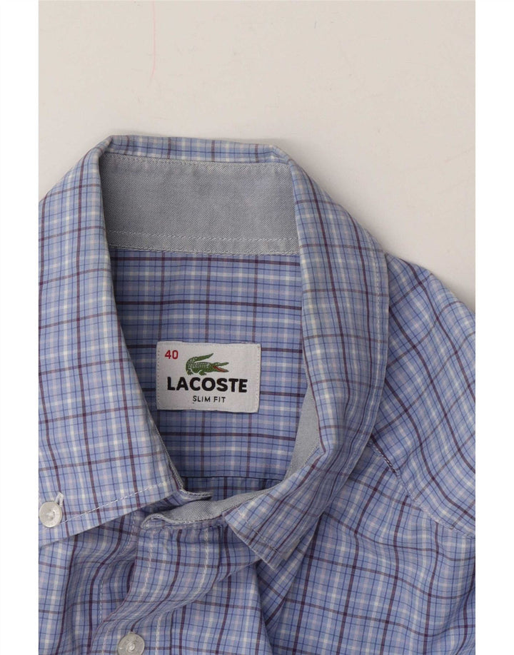 Koszula męska Lacoste Slim Fit, rozmiar 40, średnia niebieska kratka