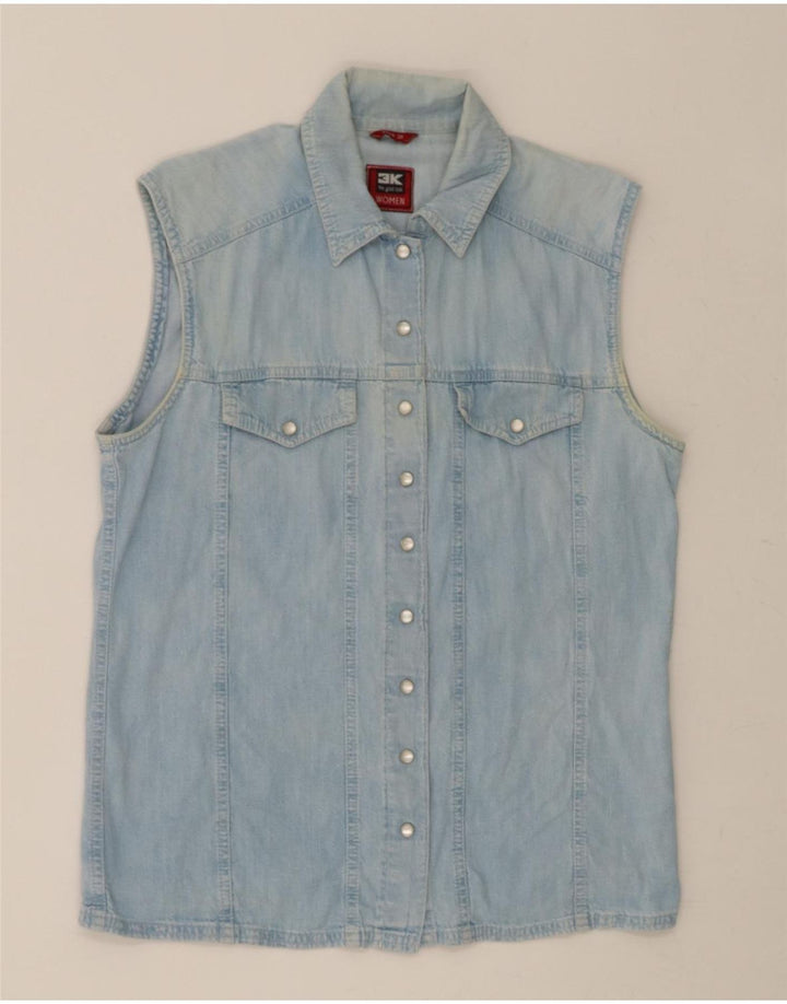 3K Womens Sleeveless Denim Shirt EU 38 Medium Blue Cotton Vintage 3K and Second-Hand 3K from Messina Hembry 