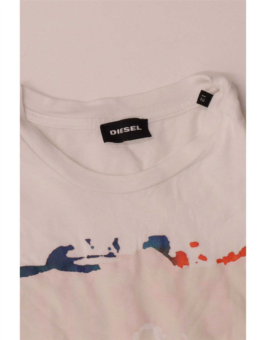 Chłopięcy T-shirt z grafiką Diesel, 11-12 lat, biały