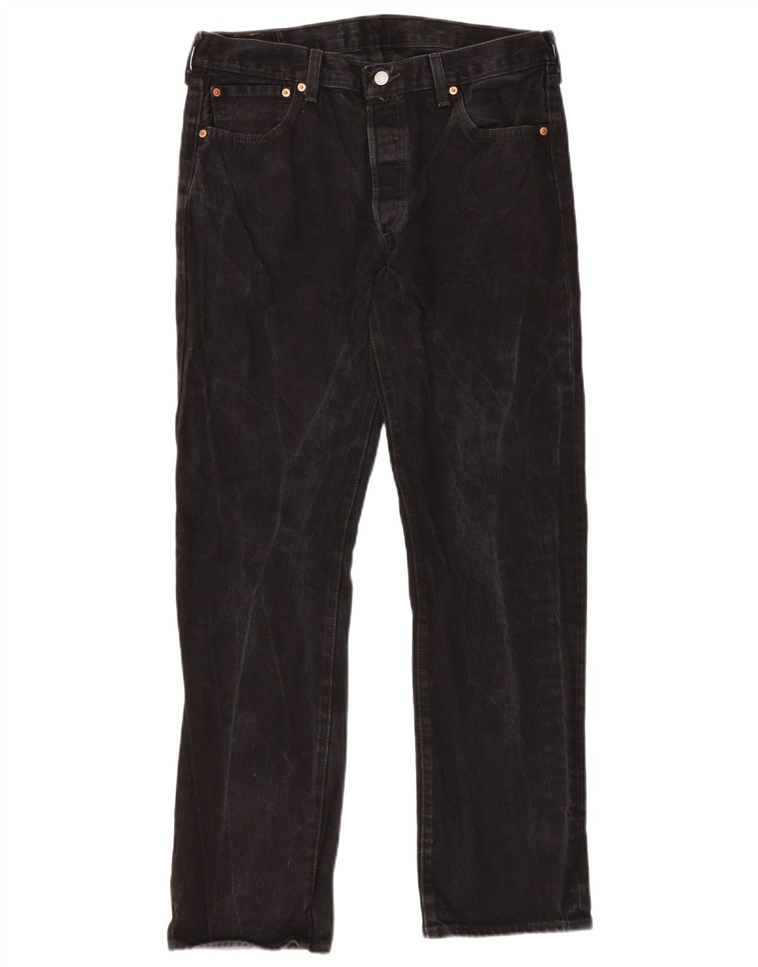 Męskie dżinsy Levi's 501 Straight W34 L32 Czarna bawełna