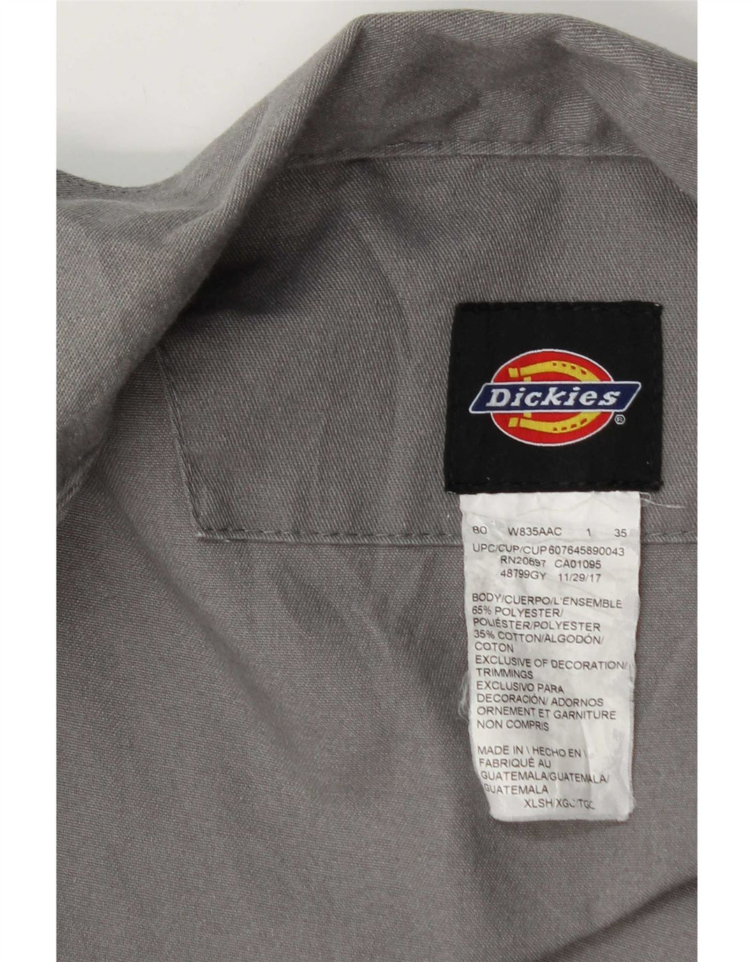 Męski kombinezon roboczy Dickies XL, szary poliester