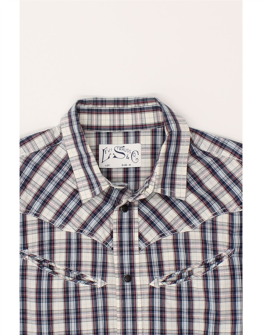 LEVI'S Mens Shirt Medium Blue Check Cotton Vintage Levi's and Second-Hand Levi's from Messina Hembry 