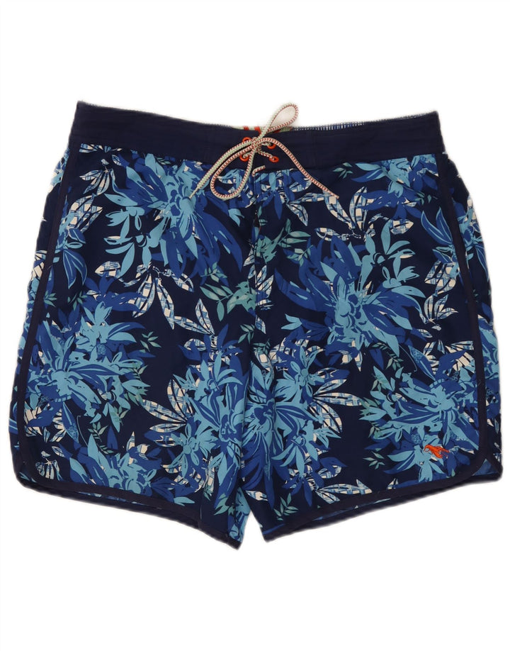 Męskie spodenki kąpielowe Ted Baker, rozmiar 4, duże, granatowe, z poliestru w kwiaty