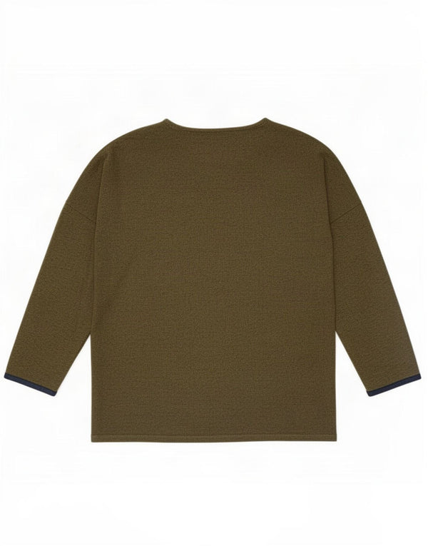 Damski top oversize Zara z rękawem 3/4, UK 14, średni khaki, wiskoza