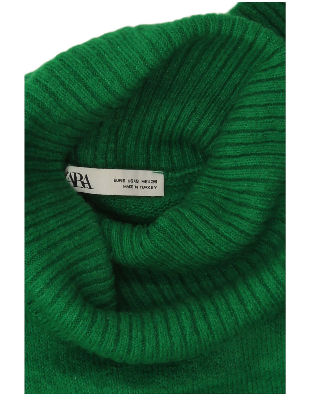 Damski sweter Zara Crop Oversize z golfem UK 10 Small Green