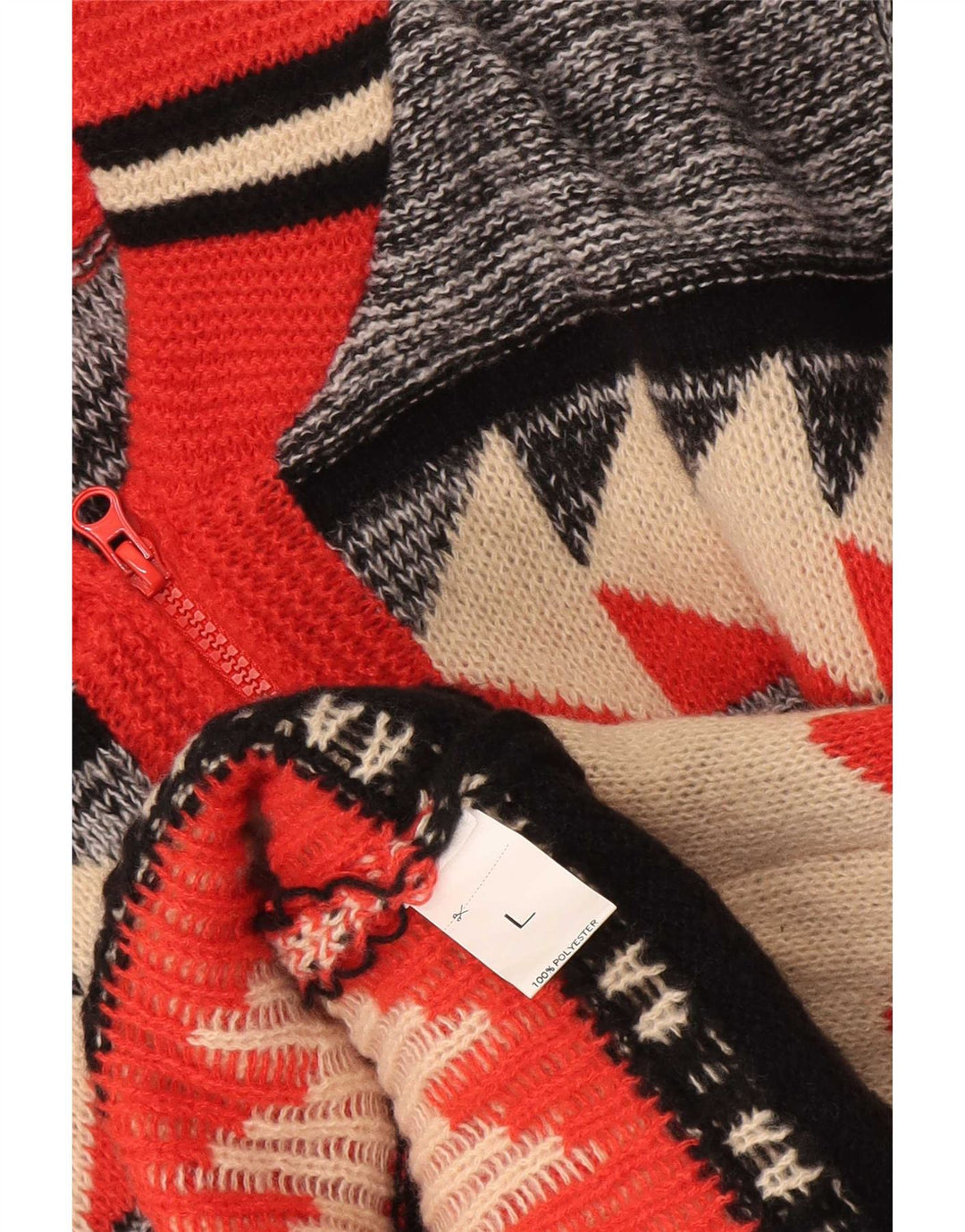 Sweter męski w stylu vintage, duży, wielobarwny, geometryczny poliester