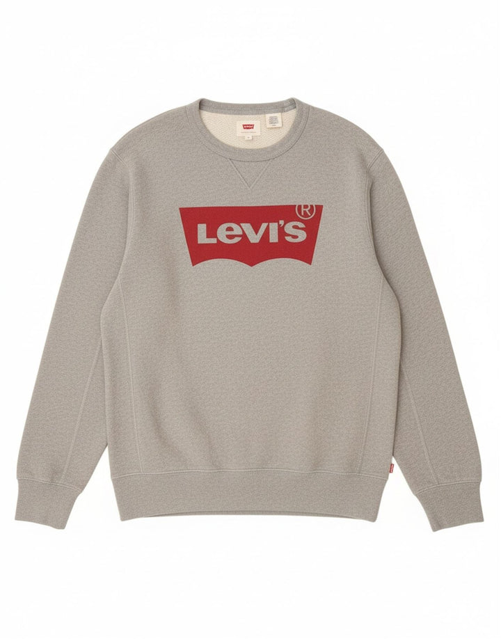 Męska bluza z grafiką Levi's, mała, szara, bawełniana