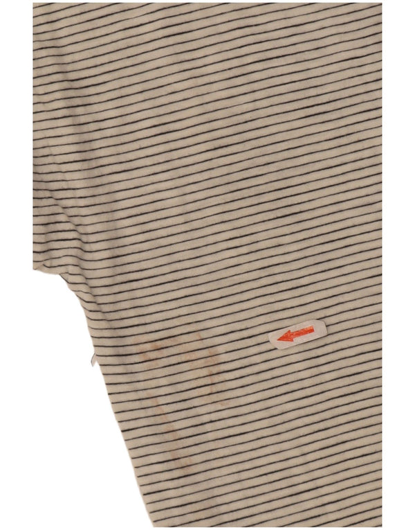Damski top oversize Boden z rękawem 3/4, UK 10, mały, biały, bawełniany w prążki