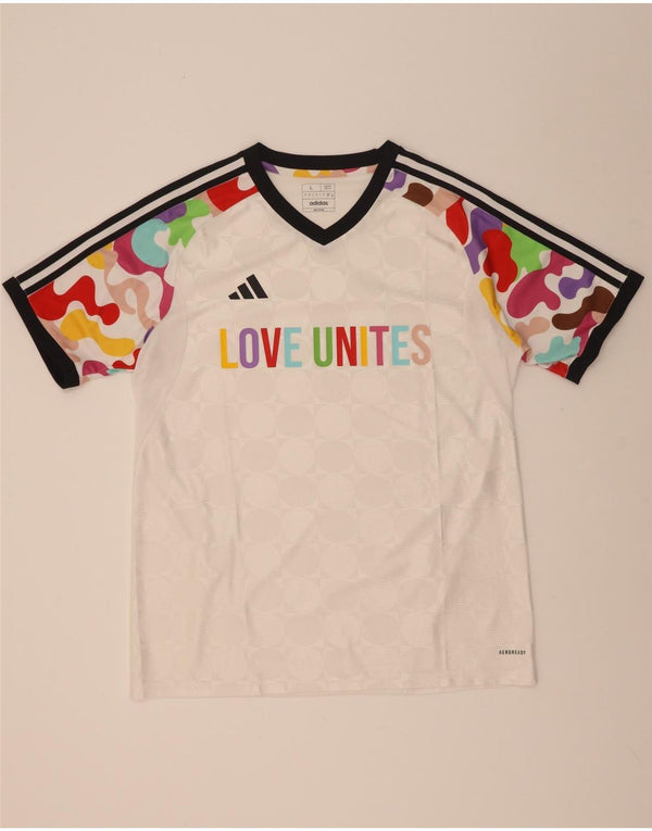Adidas Męski Aeroready Slim Fit Graphic T-Shirt Top Duży Biały Kamuflaż