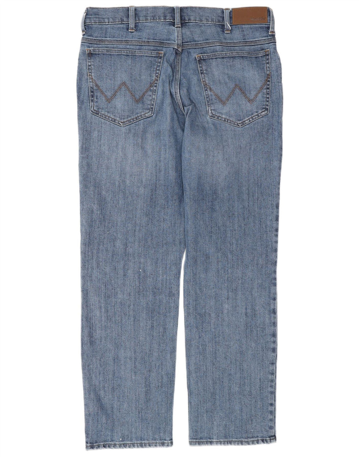 Wrangler Męskie proste dżinsy W35 L30 Niebieskie bawełniane