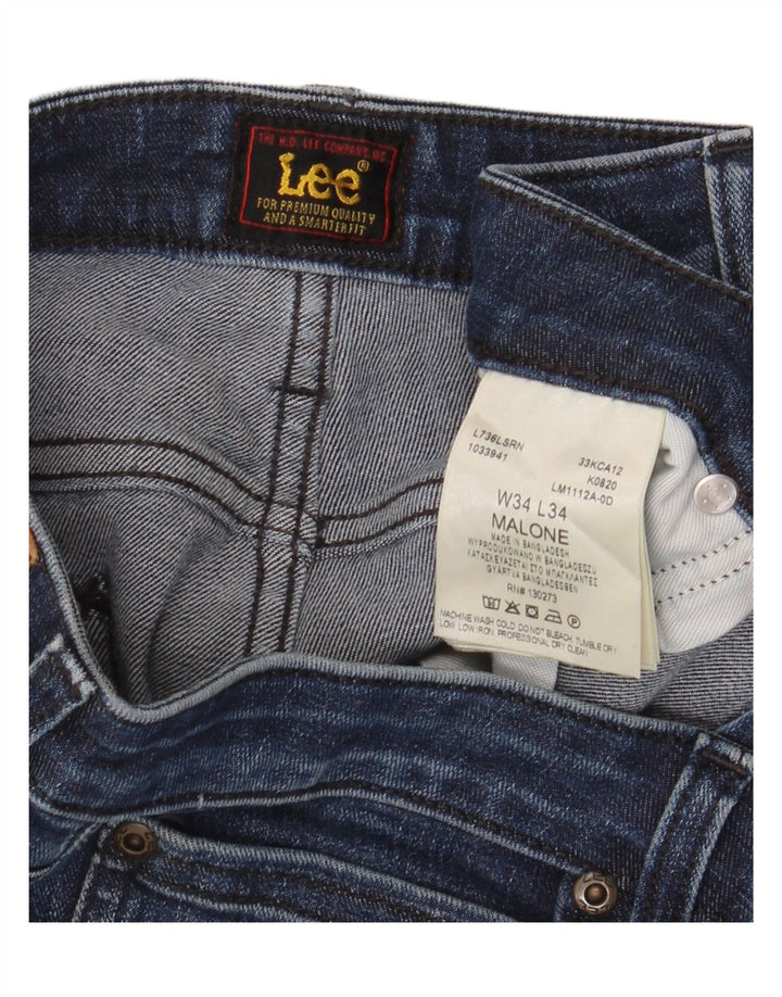 Męskie dżinsy Lee Malone Slim W34 L34 Granatowa bawełna