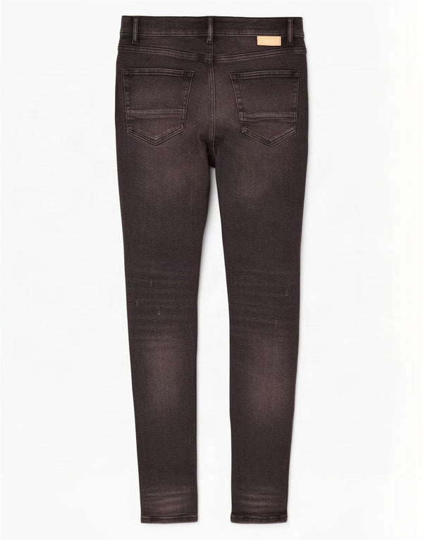 Zara Mens Distressed Skinny Jeans EU 42 Large W32 L34 Black Cotton
