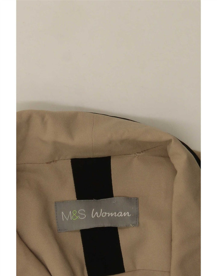 Marks & Spencer Damska marynarka z rękawami 3/4 i otwartymi, UK 12, średni beż