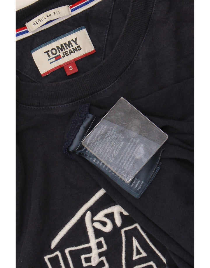 TOMMY HILFIGER Męski T-shirt z grafiką o regularnym kroju, mały, granatowy, bawełniany