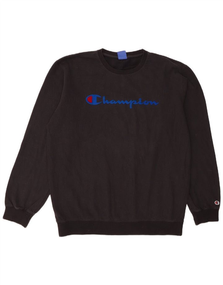Męski sweter z grafiką Champion, 2XL, czarny, bawełniany