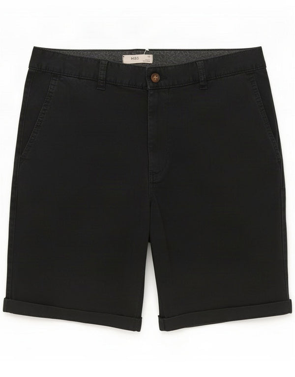 Marks & Spencer Damskie spodenki Chino UK 12 Medium W34 Czarne bawełniane