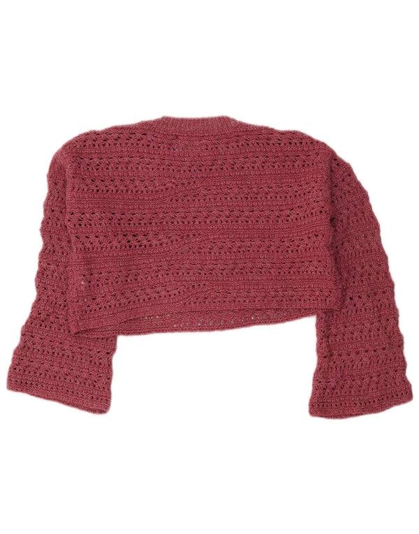 Zara Dziewczęcy sweter z okrągłym dekoltem, 11-12 lat, różowy, poliamid