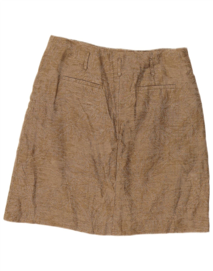 Spódnica mini damska Massimo Dutti W34 duża beżowa w kwiaty
