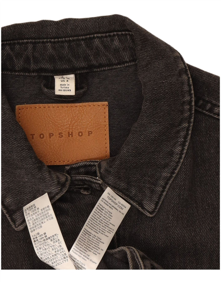 Damska kurtka jeansowa oversize Topshop UK 8, mała, szara, bawełniana