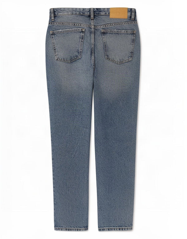 Damskie jeansy Zara z wysokim stanem, w trudnej sytuacji, EU 38, małe, W28 L27, niebieska bawełna