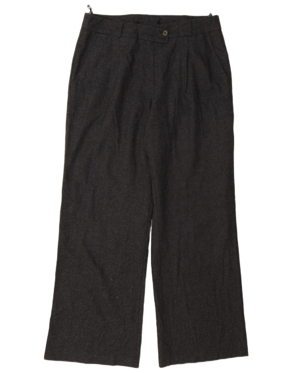 Marks & Spencer Damskie spodnie garniturowe z wysokim stanem UK 14, duże, W34 L33, szare