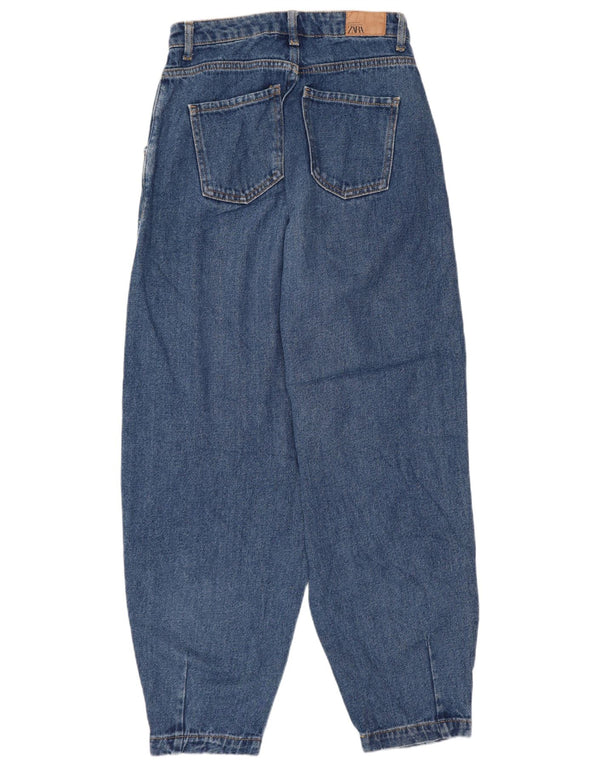Zara Damskie Dżinsy Balonowe Z Wysokim Stanem EU 34 2XS W24 L26 Niebieskie Bawełniane