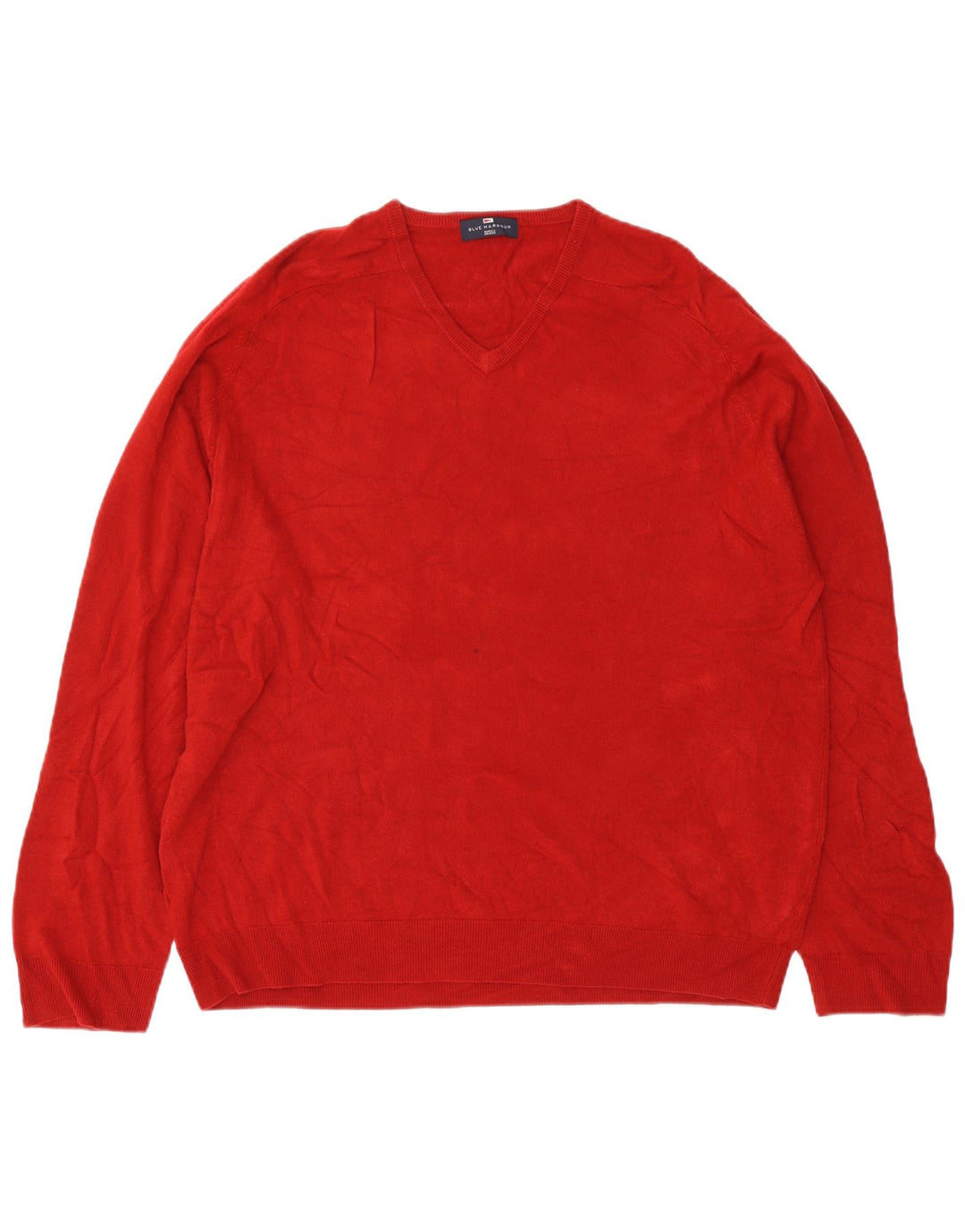 Marks & Spencer Męski sweter z dekoltem w kształcie litery V, 2XL, czerwony akryl