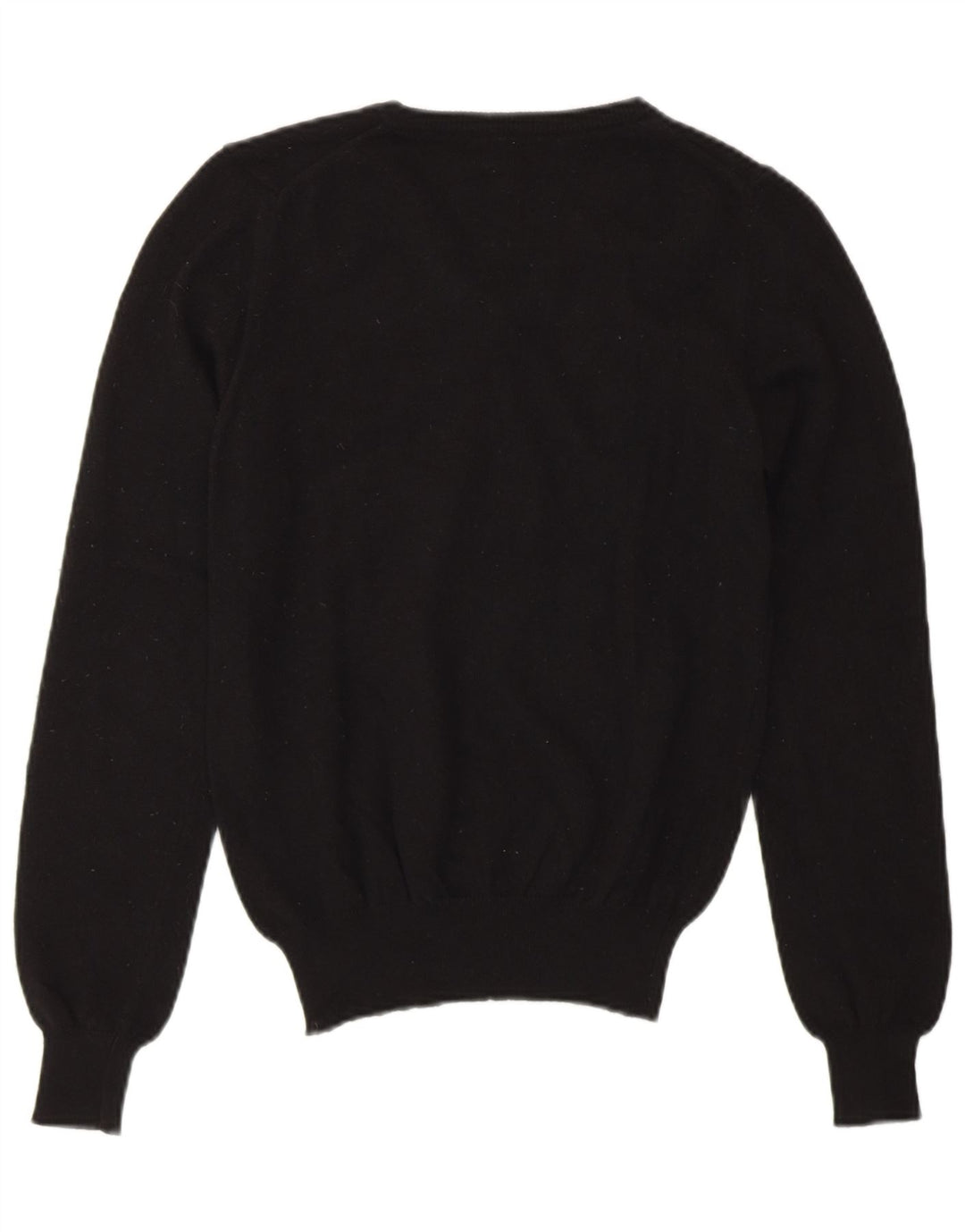 Damski sweter Fred Perry z dekoltem w kształcie litery V, UK 10, mała, czarna wełna merynosowa