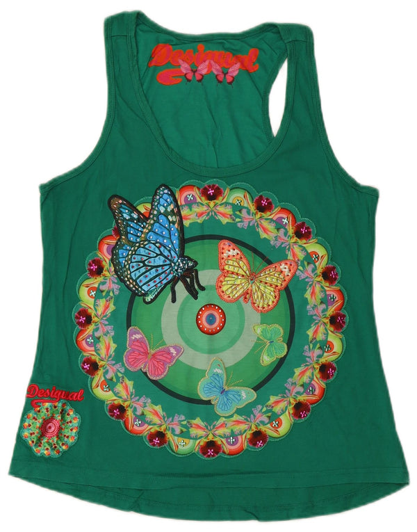 Damski top Desigual Graphic Vest Top UK 12 w kolorze średnio-zielonym w kwiaty
