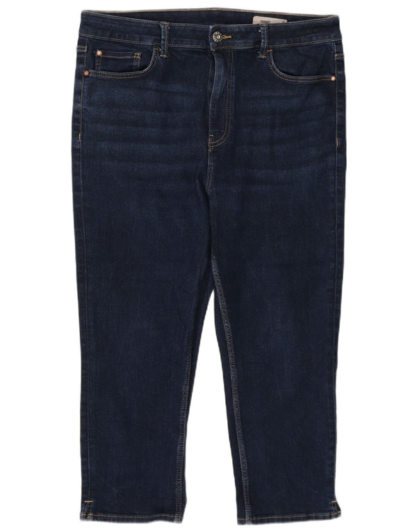 Marks & Spencer Womens Capri Skinny Jeans UK 16 Large W34 L21 Navy Blue