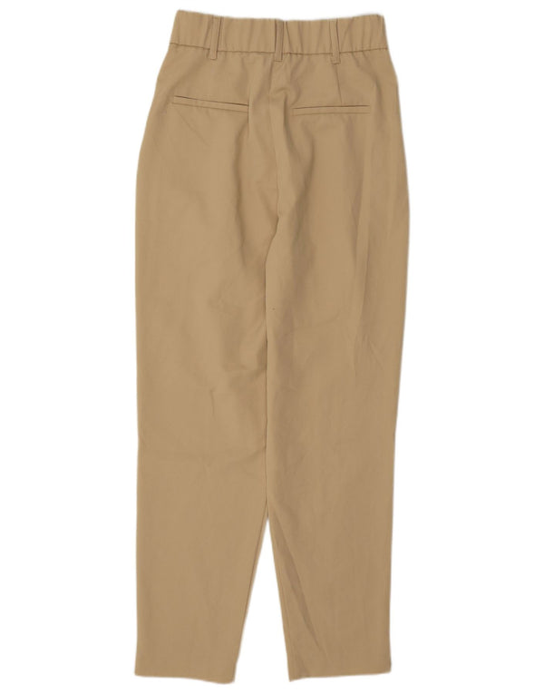 Damskie spodnie chino z wysokim stanem Zara XS W24 L27 beżowe