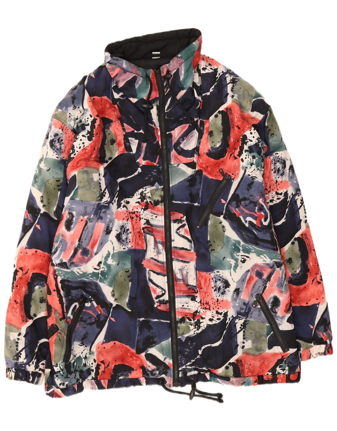 Vintage męska kurtka wiatrówka w abstrakcyjny wzór UK 42 XL wielokolorowa