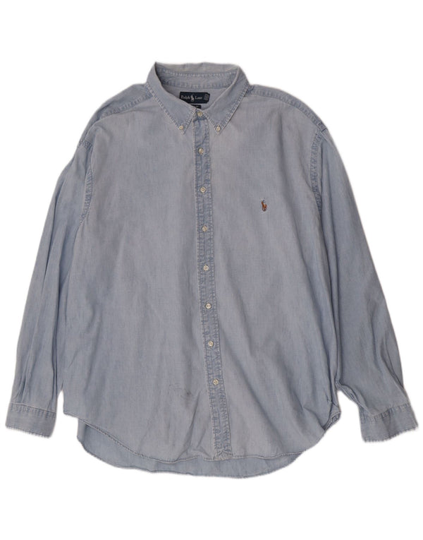 Koszula męska Ralph Lauren o klasycznym kroju, 3XL, niebieska, bawełniana