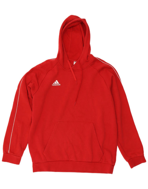 Adidas Męska bluza z kapturem XL Czerwona bawełniana sportowa