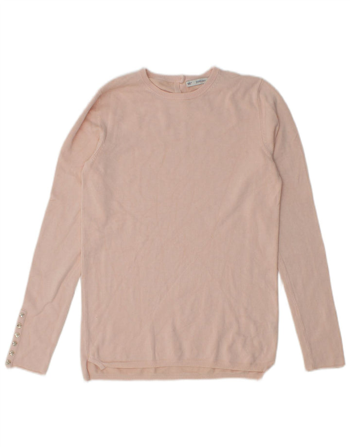 Sweter damski Zara z okrągłym dekoltem UK 12, średni róż