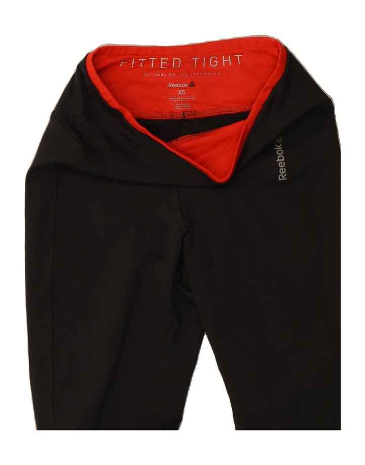 REEBOK Womens Leggings UK 4/6 XS Grey Polyester Vintage Reebok and Second-Hand Reebok from Messina Hembry 