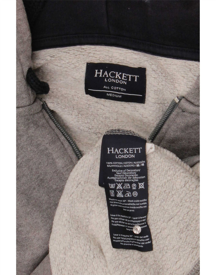 Męski sweter z kapturem i zamkiem Hackett, średnioszary, bawełniany