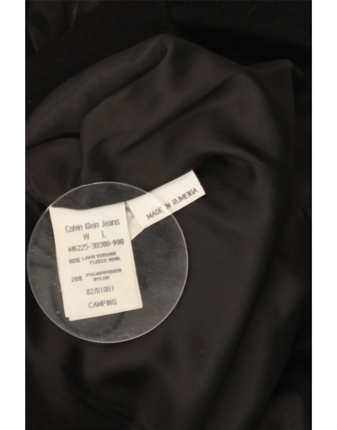Płaszcz męski Calvin Klein Jeans Pea Coat UK 40, duży, czarny, wełniany