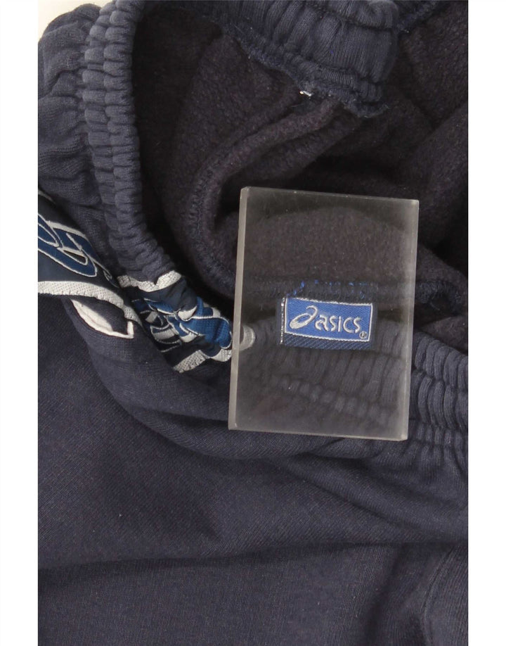 Męskie spodnie dresowe Asics z grafiką, średnie granatowe paski