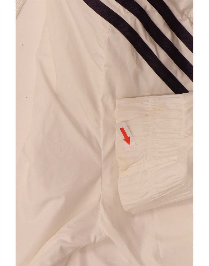 Damska kurtka dresowa Adidas UK 10, mała, biała, poliestrowa