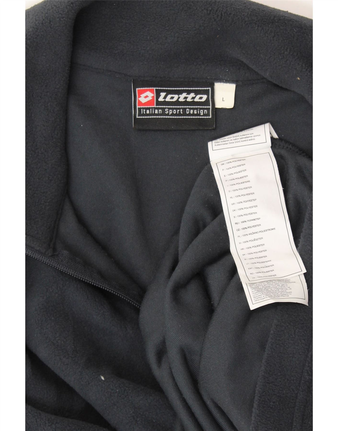 Męski sweter polarowy LOTTO z zamkiem błyskawicznym, duży, granatowy, poliester