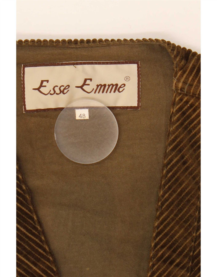 Męska kamizelka sztruksowa ESSE EMME IT 48, średnia bawełna khaki